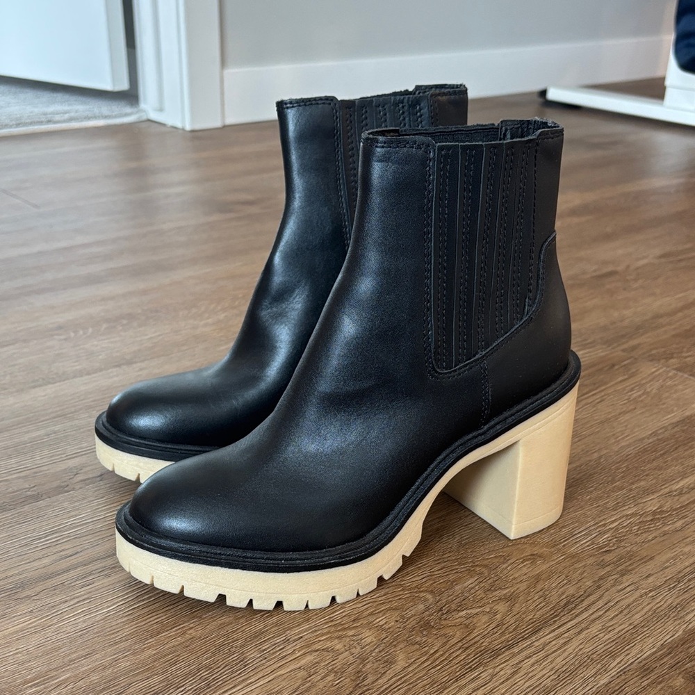 Dolce Vita Black Leather Heeled Boots